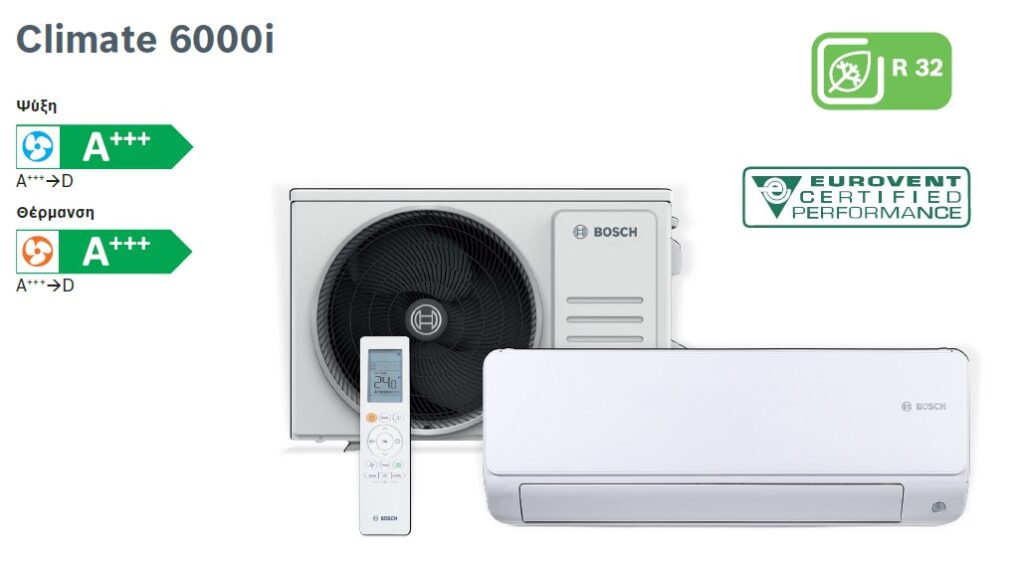 Κλιματιστικό Bosch Climate 6000i A+++ στη Λάρισα – Papageorgiou Engineering